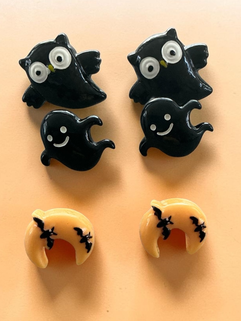 🆕 Owl, Ghosts, and Bats on the Moon Stud Earrings